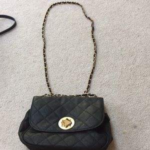 Black quilted convertible purse